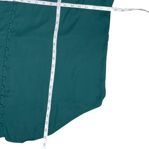 TORRID Harper Emerald Button-Front Georgette Roll-Tab Sleeve Shirt Size 3X - Picture 5 of 8